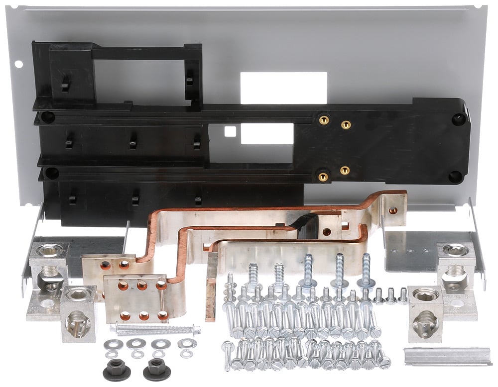 6JJ61 J Frame 3-Phase Connection Strap Kit, 200/400 A, Single Mount, For Use With FC1, FCII, CDP-5, CDP-6, SB1-3, S5, P5, SPP/FPP, F2 (12-3/4 in Deep) Panelboard, JD23, JD63, HJD Breaker Types and Strap Kit, Copper