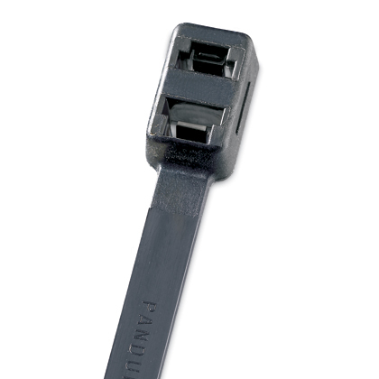 PLB2S-M0 Pan-Ty PLB Bow Cross Section Standard Weather-Resistant Double Loop Cable Tie, 7.6 in L x 0.32 in W x 0.06 in THK, Nylon 6.6