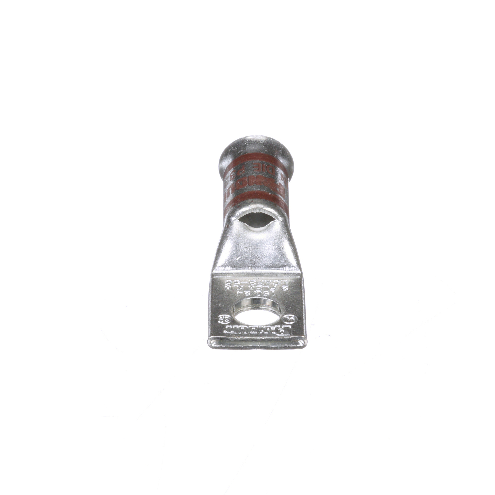 LCAF2-56-E 1-Hole Compression Connector Lug, 2 AWG Flexible Copper Conductor, Die Code: P33, 42.491 in Stud, Tin Plated Copper