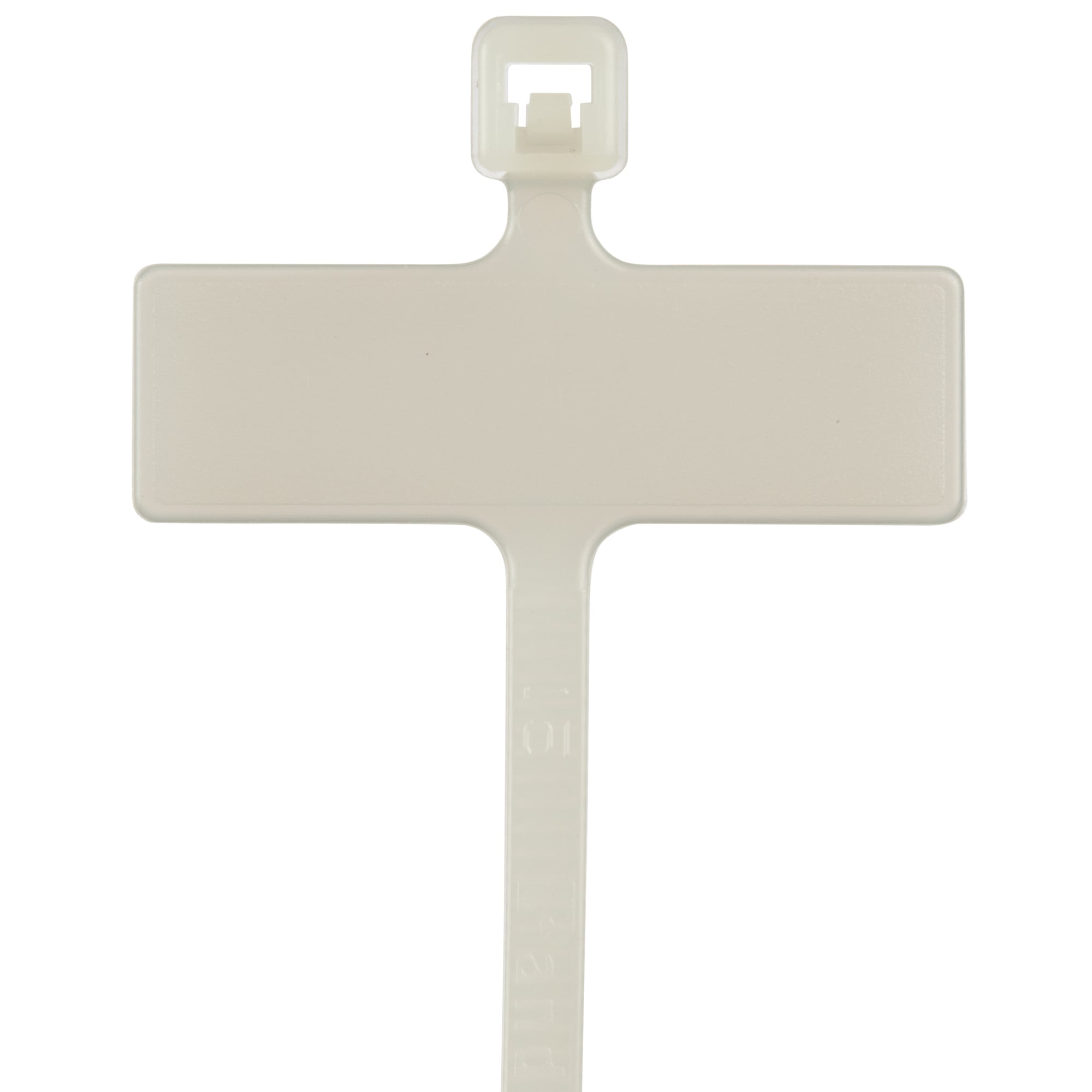PLM1M-M10 Pan-Ty PLM Cross Section Miniature Wrap Marker Cable Tie, 3.9 in L x 0.1 in W x 0.04 in THK, White, Nylon 6.6