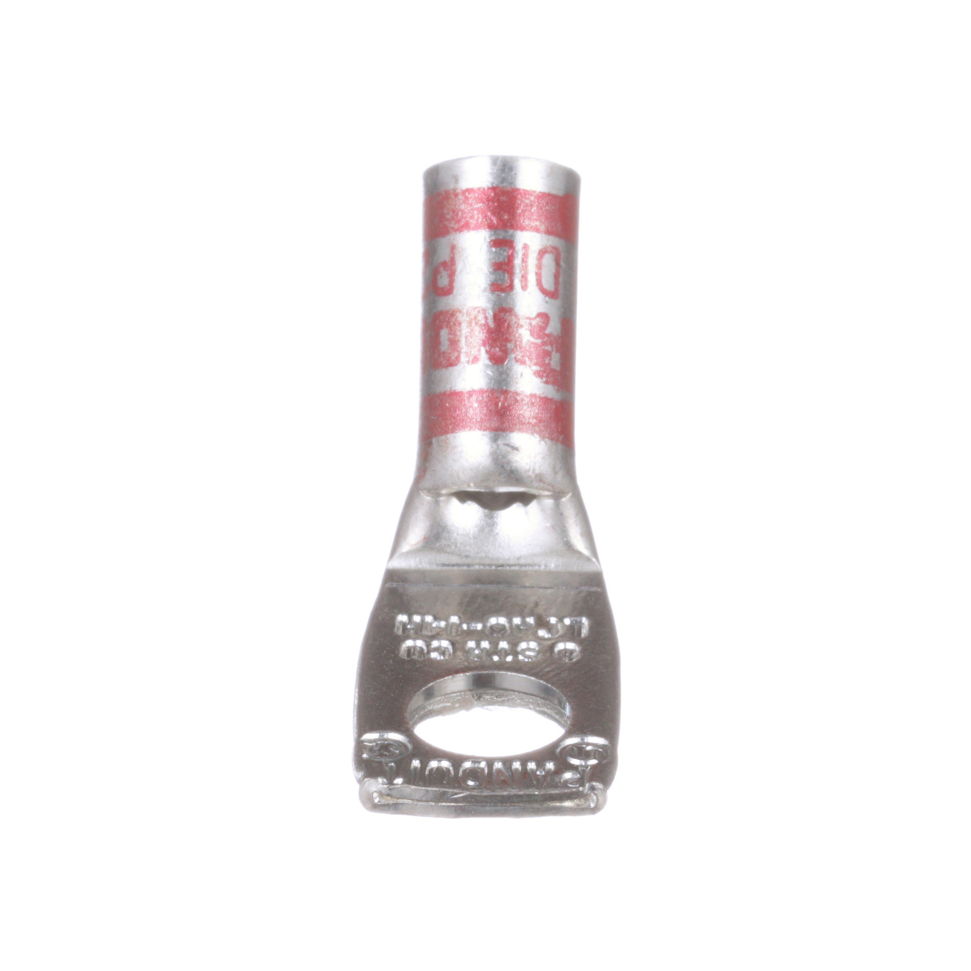 LCA8-14H-L Pan-Lug 1-Hole Compression Connector Lug, 8 AWG Stranded Copper Conductor, Die Code: P21, 42.826 in Stud, Tin Plated Copper