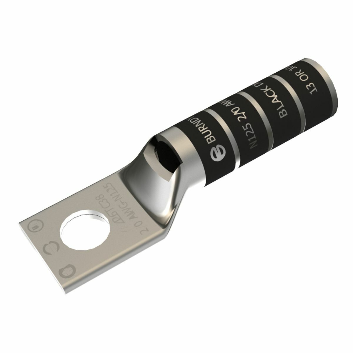 YAZ26TC12 1-Hole Uninsulated Compression Lug With Inspection Window, 2/0 AWG Stranded Copper Conductor, Die Code: 13, 1/2 in Stud, Tin Plated Copper