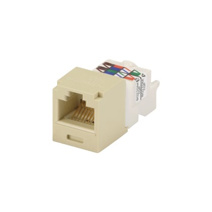 Mini-Com UTP RJ45 Cat 6 TP-Style Jack Module, Electric Ivory