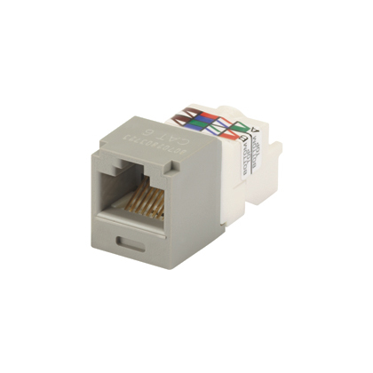Mini-Com UTP RJ45 Cat 6 TP-Style Jack Module, Int'l Gray