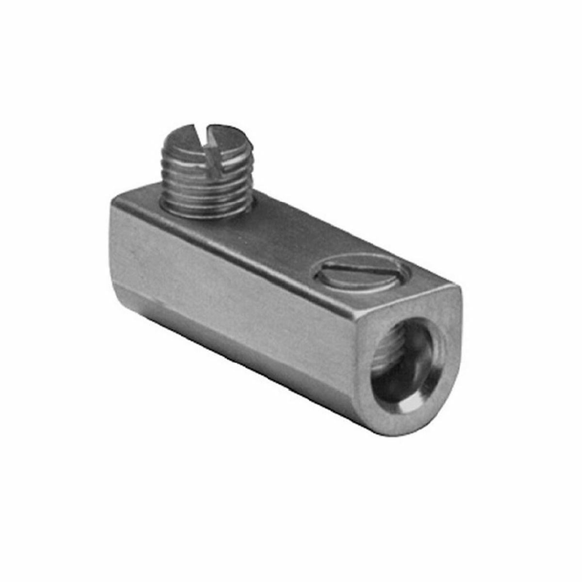 AMS0 Dual Rated Non-Insulated Mechanical Splice, 14 to 1/0 AWG Aluminum/Copper/Solid/Stranded Conductor, 2 Screws, Aluminum