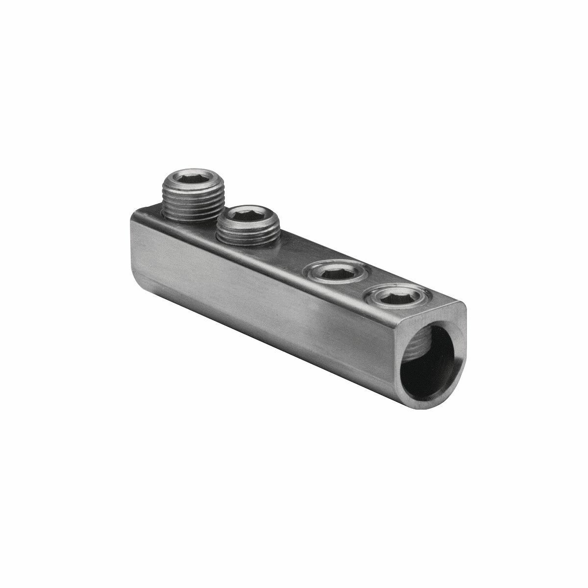 AMS750 Dual Rated Non-Insulated Mechanical Splicer/Reducer Connector, 250 to 750 kcmil Solid/Stranded Aluminum/Copper Conductor, 4 Screws, Aluminum