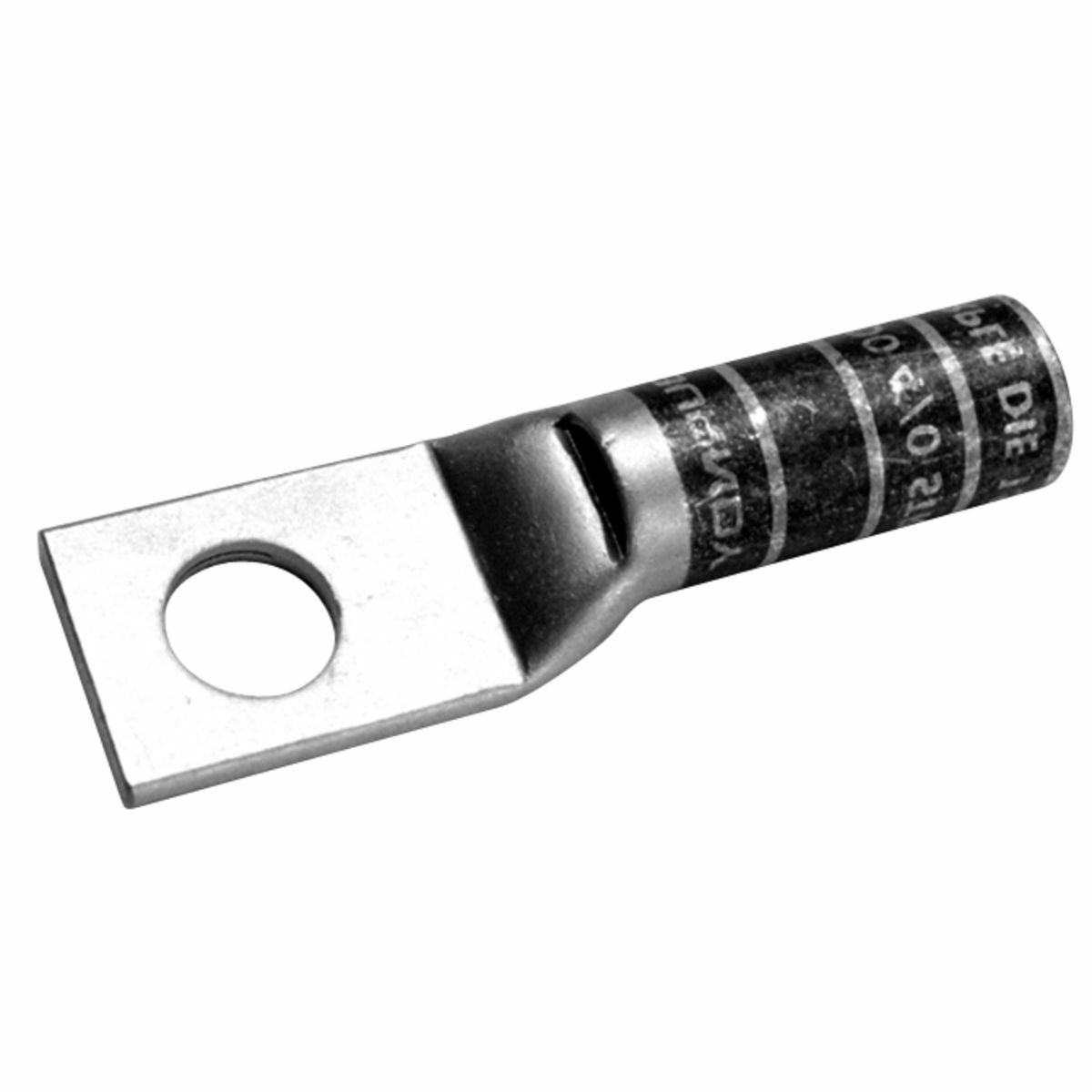 YAZ2CTC516 1-Hole Compression Terminal With Inspection Window, 2 AWG Stranded Copper Conductor, Die Code: 10, 5/16 in Stud, Electro-Tin Plated Copper
