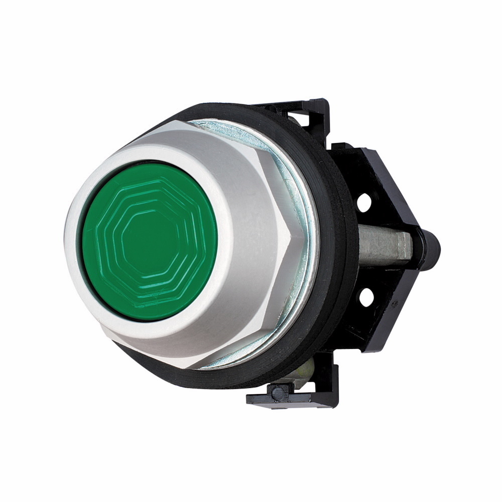 HT8AAGA Oil/Watertight Non-Illuminated Pushbutton, 30.5 mm, 1NO Contact, Green