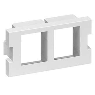 41291-2QW QuickPort Duplex ST Fiber Adapter, 2 Ports, 1 Gang, Snap-Fit Mount, White