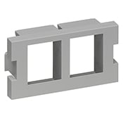 41291-2QG QuickPort Duplex ST Fiber Adapter, 2 Ports, 1 Gang, Snap-Fit Mount, Gray