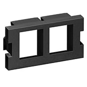 41291-2QE QuickPort Duplex ST Fiber Adapter, 2 Ports, 1 Gang, Snap-Fit Mount, Black