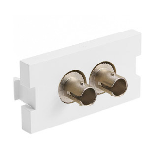 41291-2TW QuickPort Duplex ST Fiber Adapter MOS Insert With Phosphor Bronze Sleeve, Snap-Fit Mount