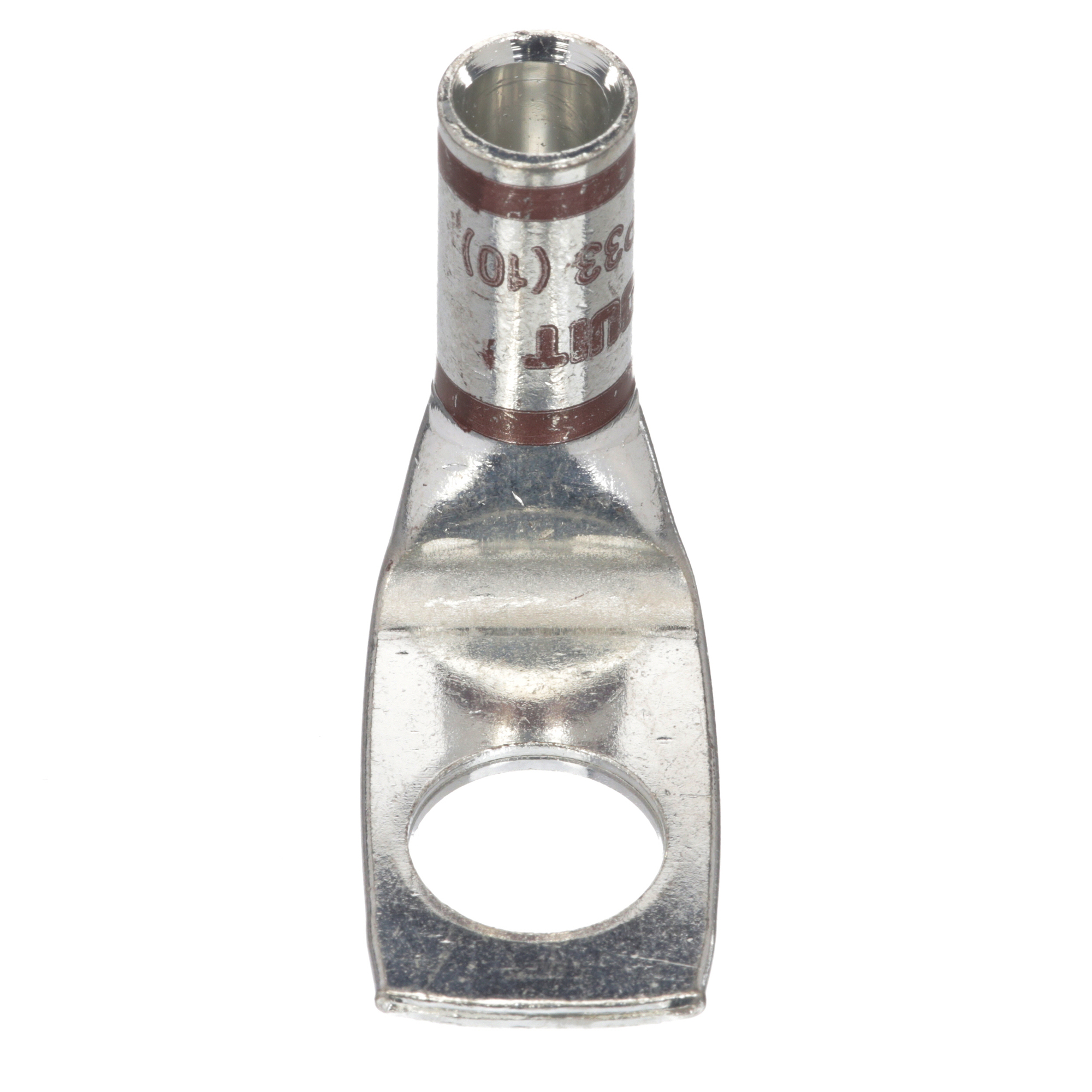 LCA2-12F-Q Pan-Lug 1-Hole Compression Connector Lug, 2 AWG Stranded Copper Conductor, Die Code: P33, 42.767 in Stud, Tin Plated Copper