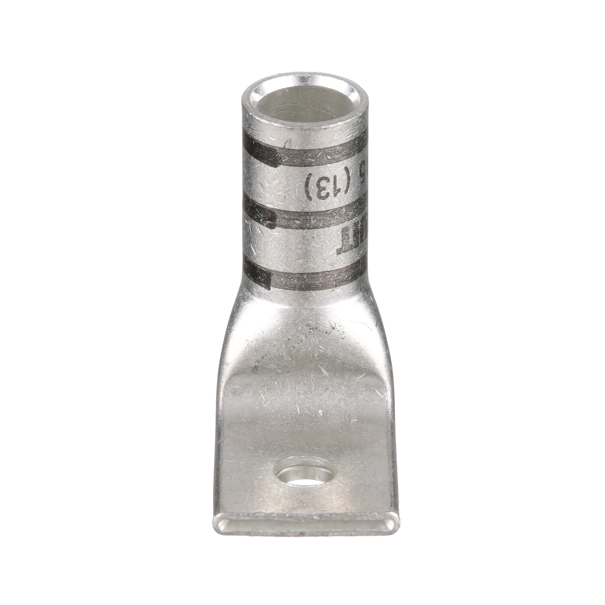 LCA2/0-14F-X Pan-Lug 1-Hole Compression Connector Lug, 2/0 AWG Stranded Copper Conductor, Die Code: P45, 42.826 in Stud, Tin Plated Copper