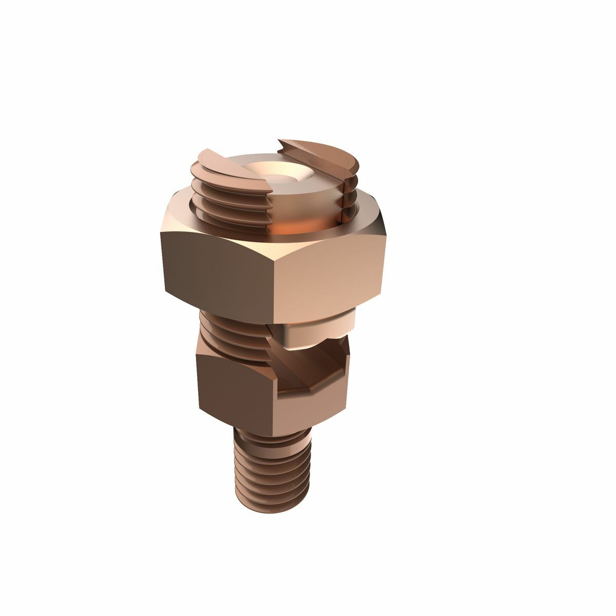 KC23 KC Series Mechanical Grounding Connector, 1 Conductors, 10 to 2 AWG Conductor, 3/8 in Stud, Unplated