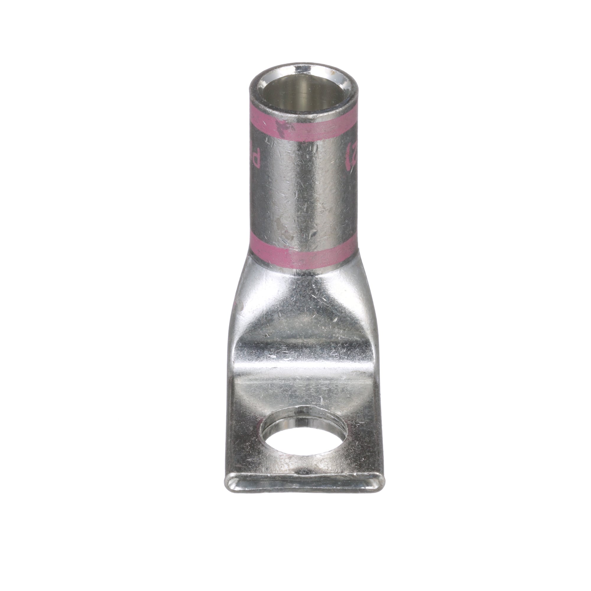 LCA1/0-38F-X Pan-Lug 1-Hole Compression Connector Lug, 1/0 AWG Stranded Copper Conductor, Die Code: P42, 42.95 in Stud, Tin Plated Copper