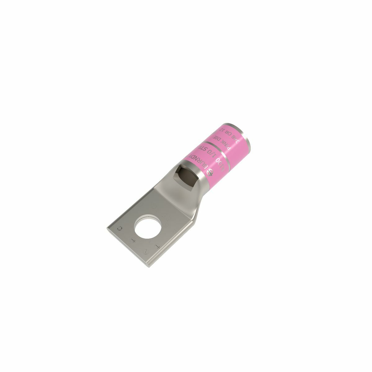 YA25L2BOX YA-L 1-Hole Compression Lug With Inspection Window, 1/0 AWG Stranded Copper Conductor, Die Code: 12, 1/4 in Stud, Tin Plated Copper