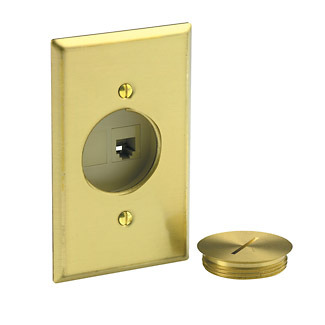 41650-6 6P6C x Blank Jack Assembly, Brass, 1 to 2 Ports Capacity, 1 Gangs