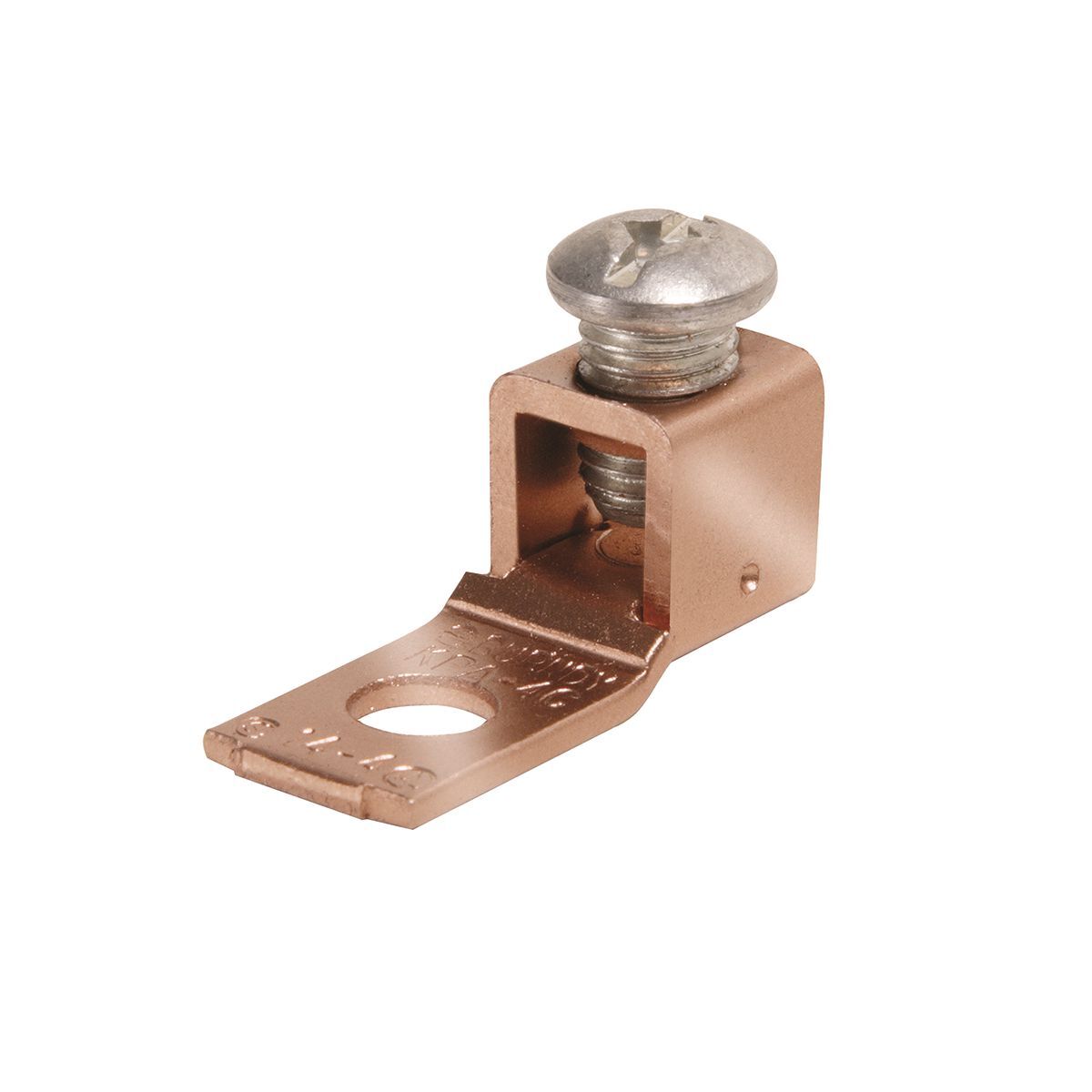 KPA8CUP KPA-UP 1-Piece Mechanical Bolted Lug and Terminal, 14 to 6 AWG Solid Copper Conductor, #10 Stud, 1 Bolt Hole, Copper