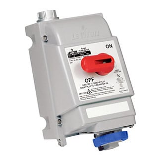 520MI9W Non-Fused Watertight Pin and Sleeve Mechanical Interlock, 120/208 V AC, 20 A, 4 Poles, 5 Wires