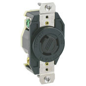 2710-B Grounding Locking Receptacle, 125/250 V AC, 30 A, 3 Poles, 4 Wires, Black