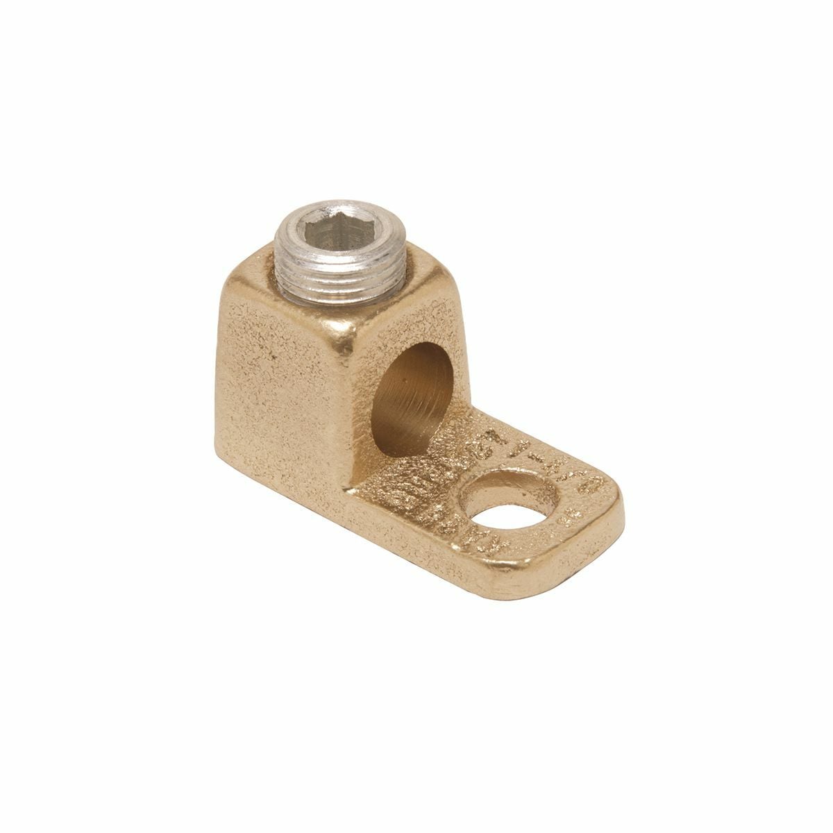 KA4C KA Series Terminal Connector Lug, 14 to 4 AWG Conductor Stranded Solid Copper Conductor, 1/4 in Stud, 1 Bolt Holes
