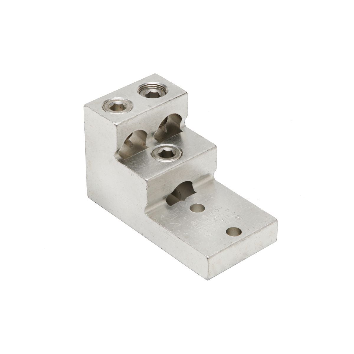 K21A36U2 K21A-U Dual Rated Universal Mechanical Bolted Lug and Terminal, 2 AWG to 600 kcmil Copper/Stranded Aluminum Conductor, 3/8 in Stud, 2 Bolt Holes, Aluminum