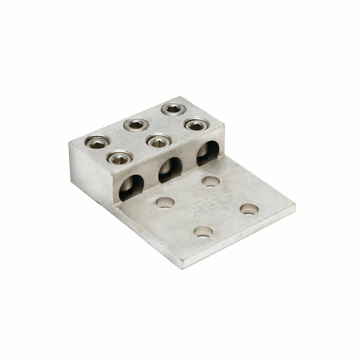 KK3A40U4N KK3A-U Dual Rated Universal Mechanical Bolted Lug and Terminal, 350 to 800 kcmil Copper/Stranded Aluminum Conductor, 1/2 in Stud, 4 Bolt Holes, Aluminum