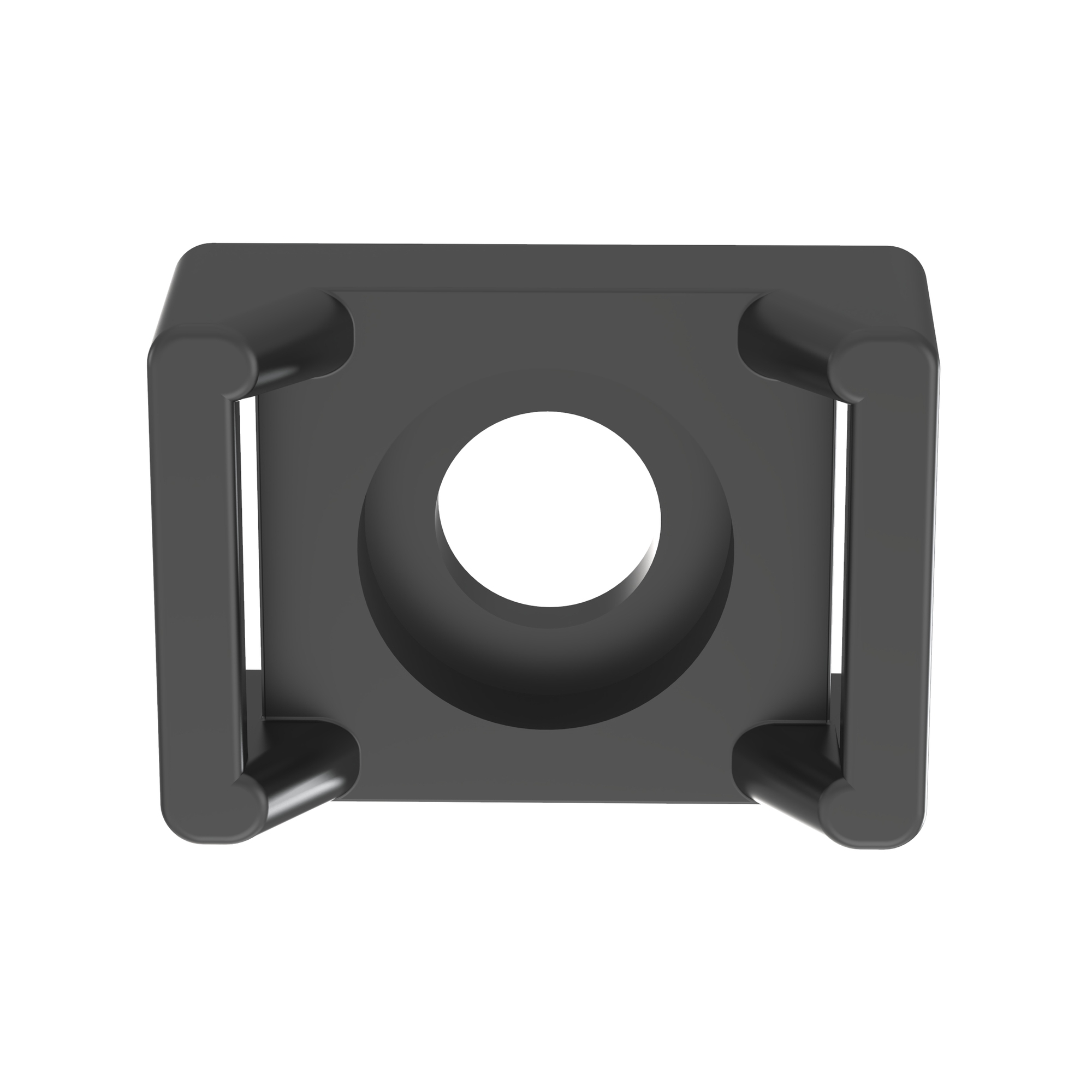 TM3S10-C0 Cable Tie Mount, Black, UV PA 6.6, 0.86x0.61", #10 Screw, PK100