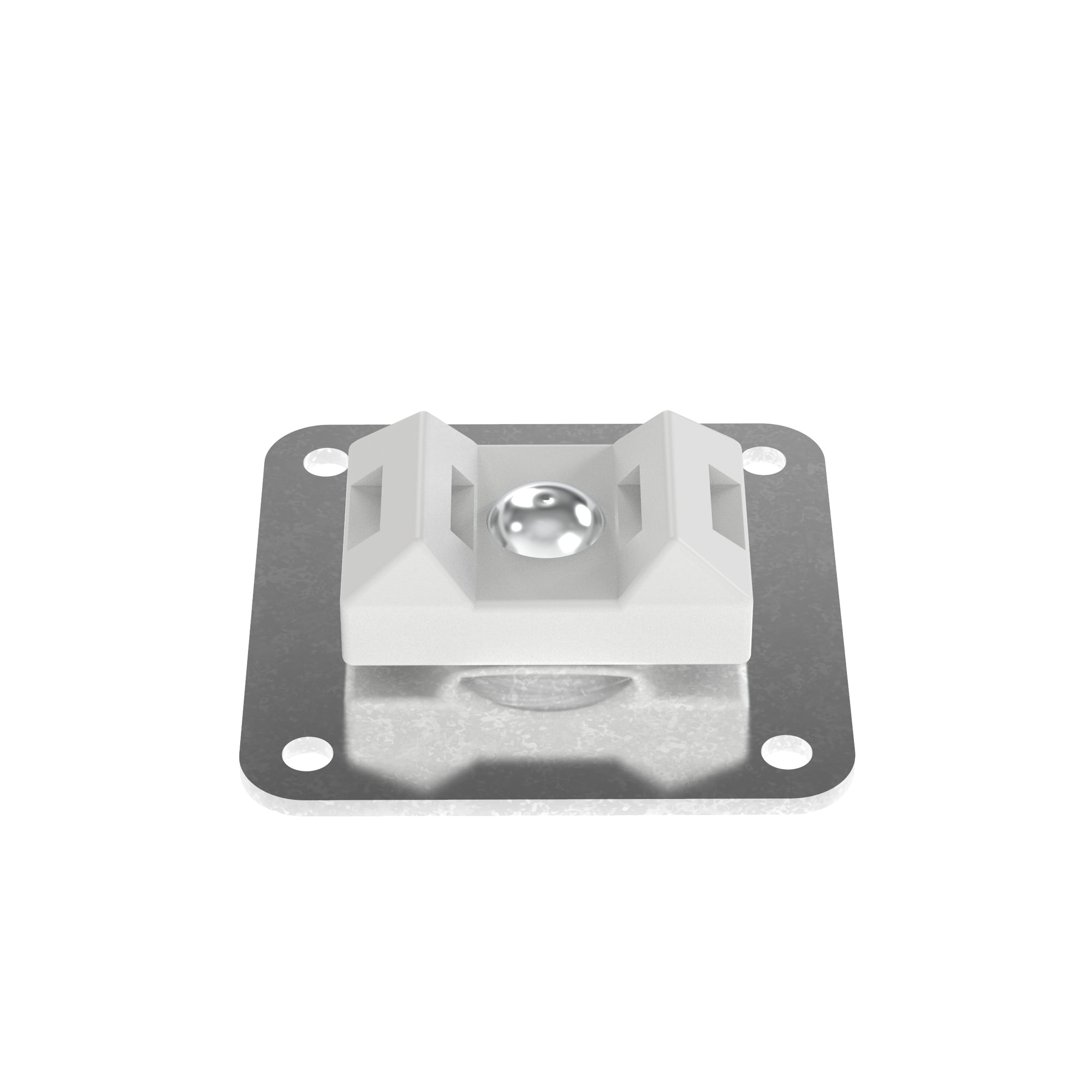 ASMS-A-X Cable Tie Mount, Self-Adhesive Mount, 4.8 mm W Tie, Aluminum/Nylon/Polyamide, Natural