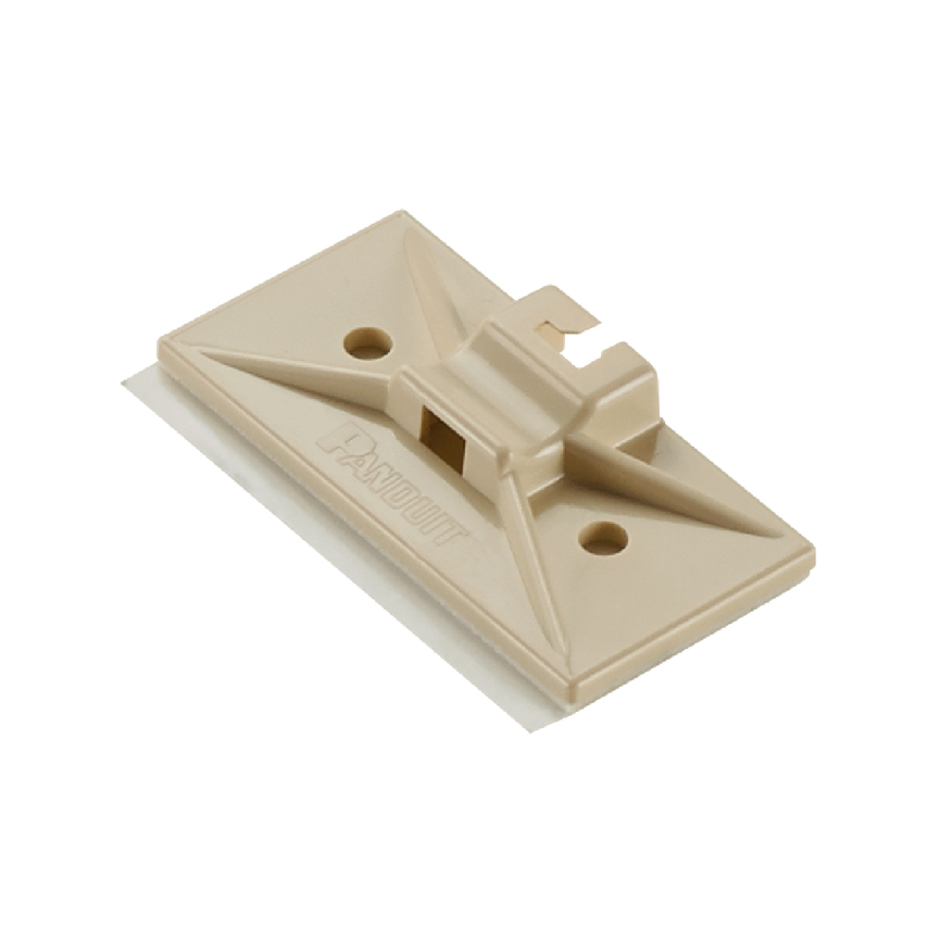 SMS-A-C15 Snap-In Cable Tie Mount, 2-Way, Rubber Adhesive Tape Mount, 0.19 in W Tie, ABS, Ivory