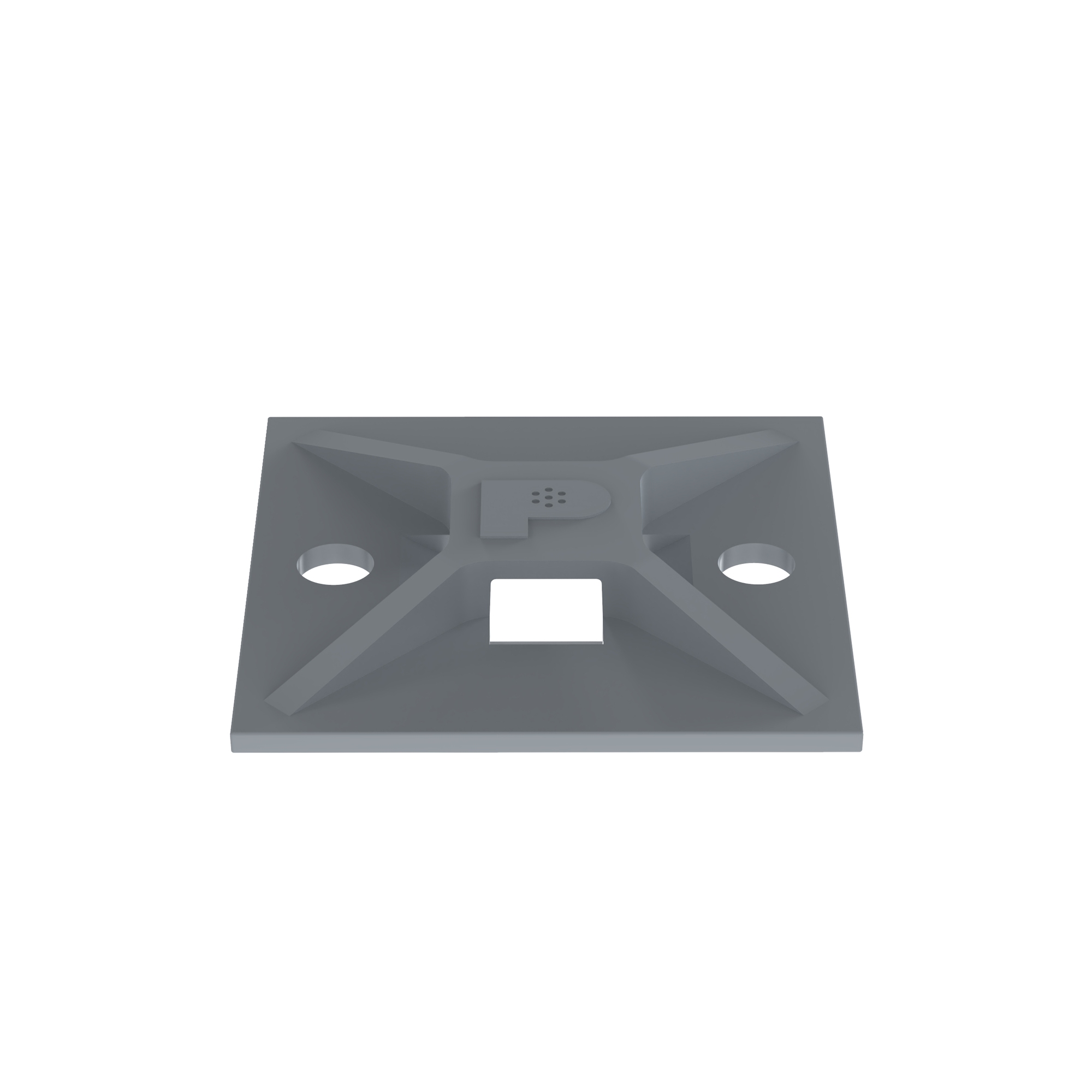 ABM2S-A-C14 Cable Tie Mount, 4-Way, Rubber Adhesive Tape Mount, 0.19 in W Tie, ABS, Gray