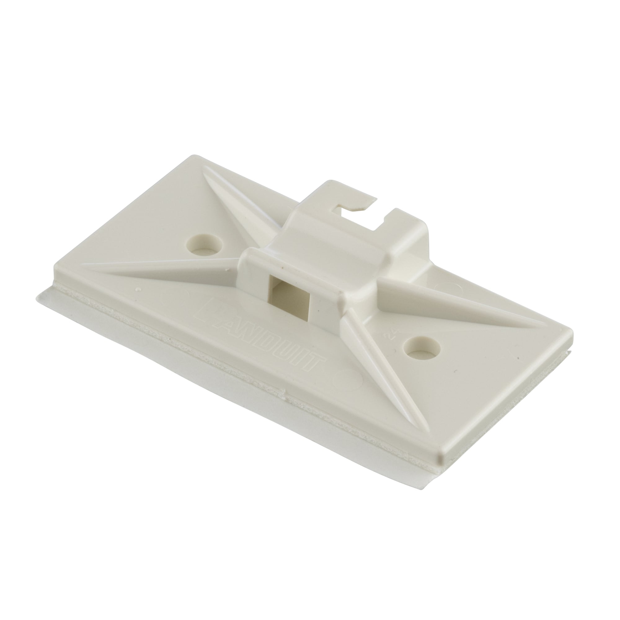 SMS-A-C Snap-In Cable Tie Mount, 2-Way, Rubber Adhesive Tape Mount, 0.19 in W Tie, ABS/Polyamide, White