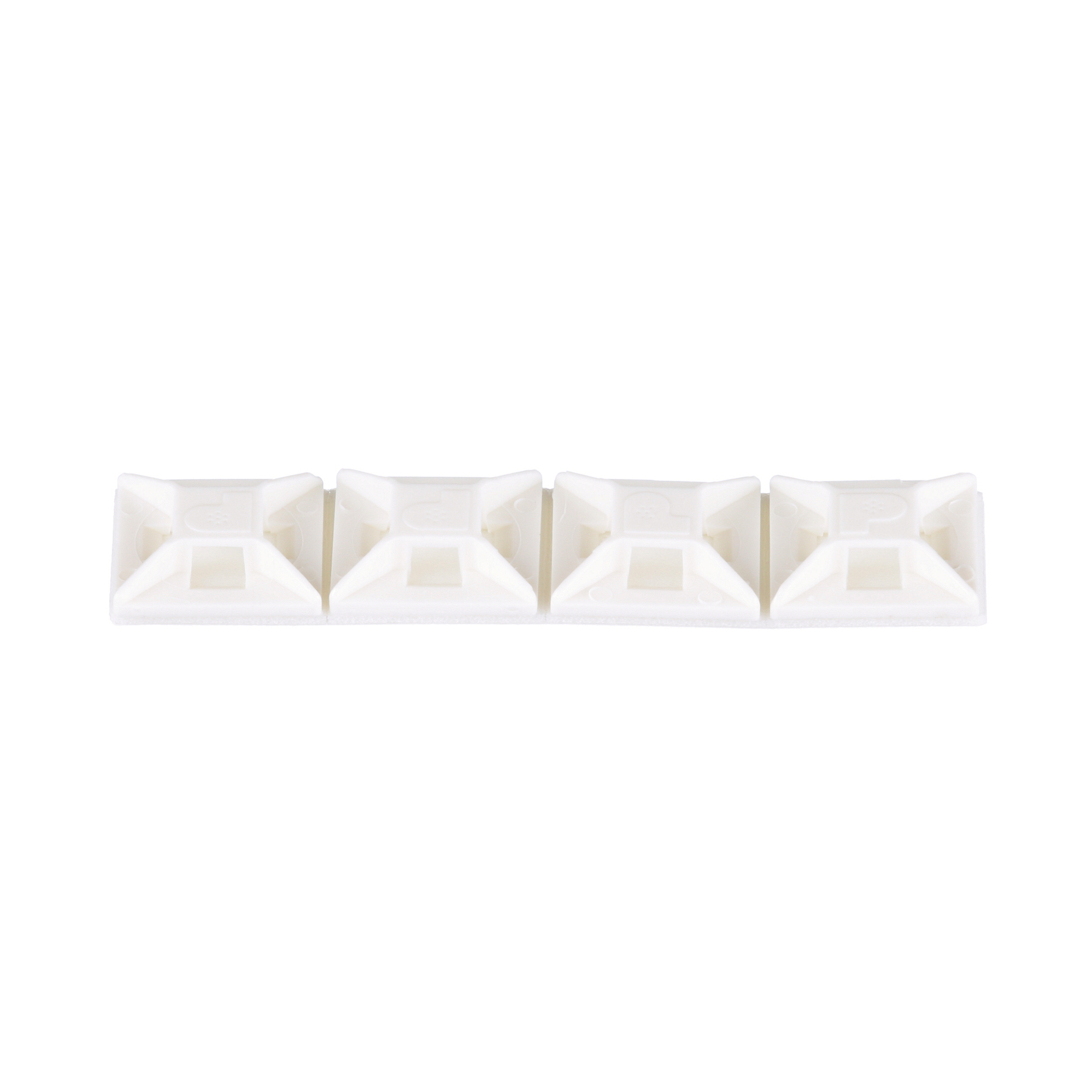ABM1M-AT-M Cable Tie Mount, 4-Way, Acrylic Adhesive Tape Mount, 0.098 in W Tie, Nylon 6.6, White