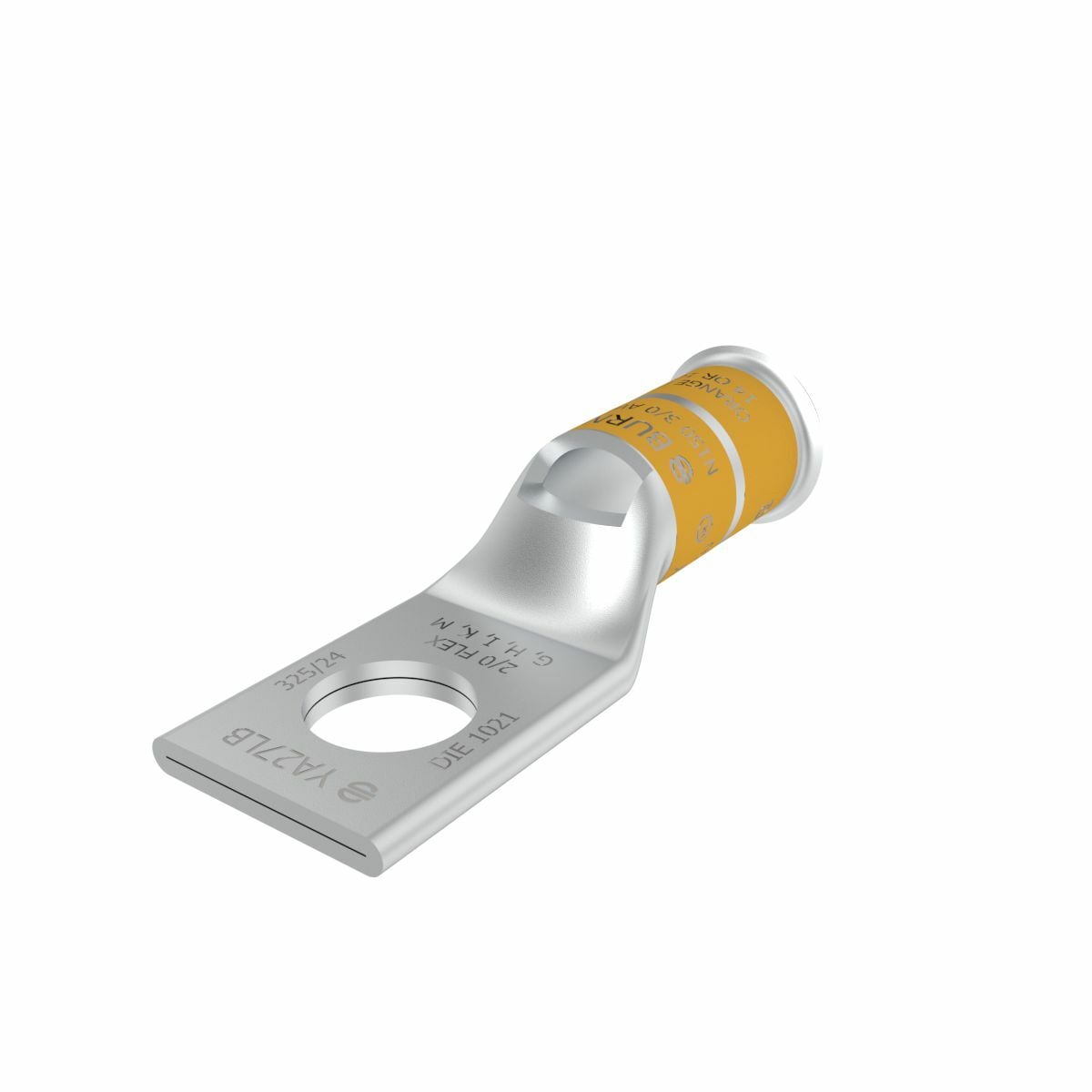 YA27LB YA-LB 1-Hole Compression Lug With Inspection Window, 3/0 AWG Solid/Stranded Copper Conductor, Die Code: 14, 1/2 in Stud, Electro Plated Tin Copper