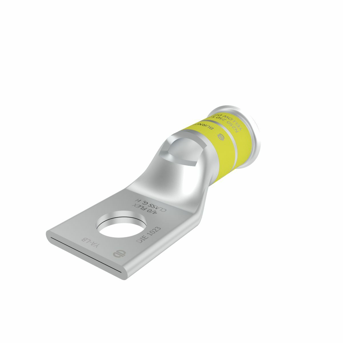 YA29LB YA-LB 1-Hole Compression Lug With Inspection Window, 4/0 AWG Solid/Stranded Copper Conductor, Die Code: 16, 1/2 in Stud, Tin Plated Copper