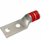 350 kcmil CU, Two Hole, 1/2 Stud Size, 1-3/4 Hole Spacing, Standard Barrel, Inspection Window, Internal Chamfer, Tin Plated, UL/CSA, 90?C, Up to 35kV, Red Color Code, 18 or 324 Die Index.
