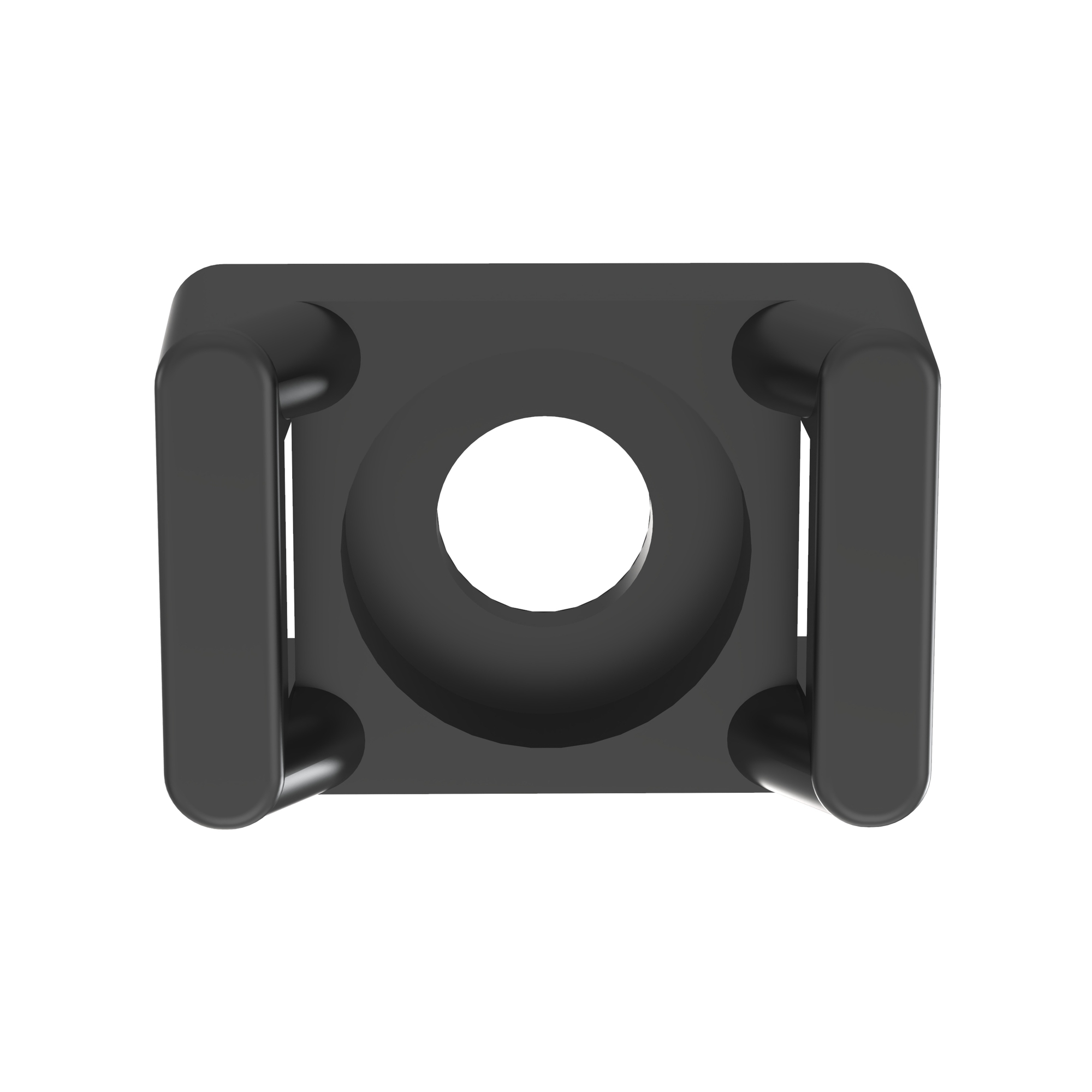 TM2S8-M0 Weather-Resistant Cable Tie Mount, 2-Way, Threaded Mount, 0.19 in W Tie, Nylon 6.6, Black