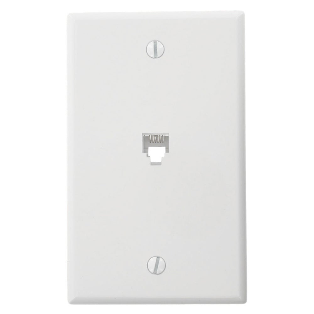 40238-W Modular Screw Terminal Standard Telephone Wall Jack, 1 Gangs, 2-3/4 in W, Plastic, Box Mount