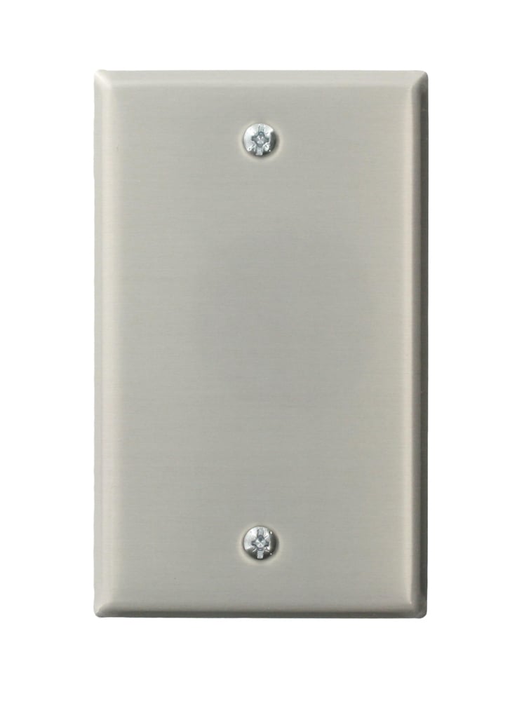83014-EXT Standard Size Blank Wall Plate with Gasket, 1 Gangs, 3.62 in W x 5.6 in H, Thermoplastic, Aluminum