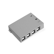 41089-4GP QuickPort 4-Port Outlet Box, Snap-In Module, For Use With Individual QuickPort Snap-In Connector Module, Surface Mount, Plastic