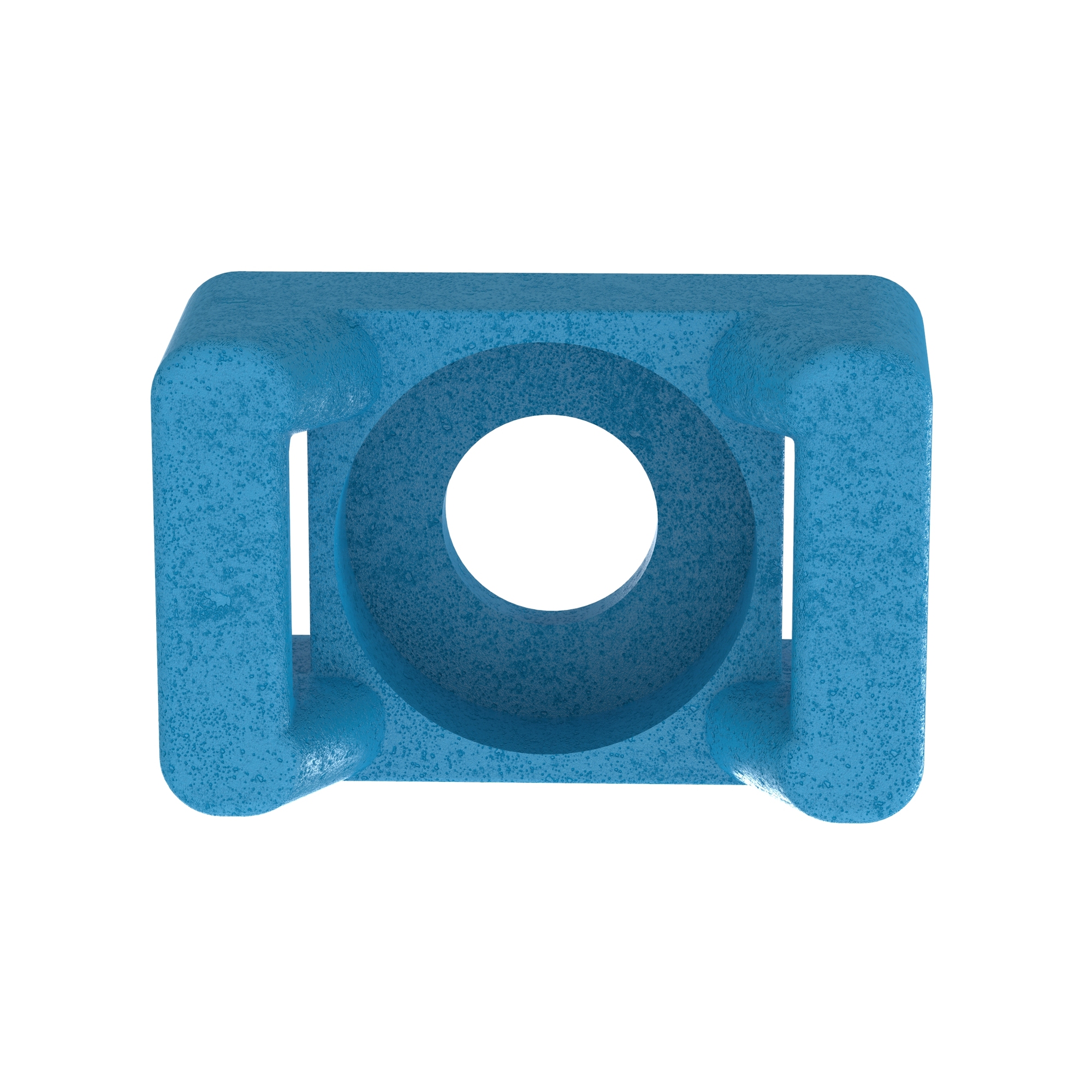 TM3S8-C76 Cable Tie Mount, 2-Way, Threaded Mount, 0.3 in W Tie, 304 Stainless Steel/Tefzel, Aqua