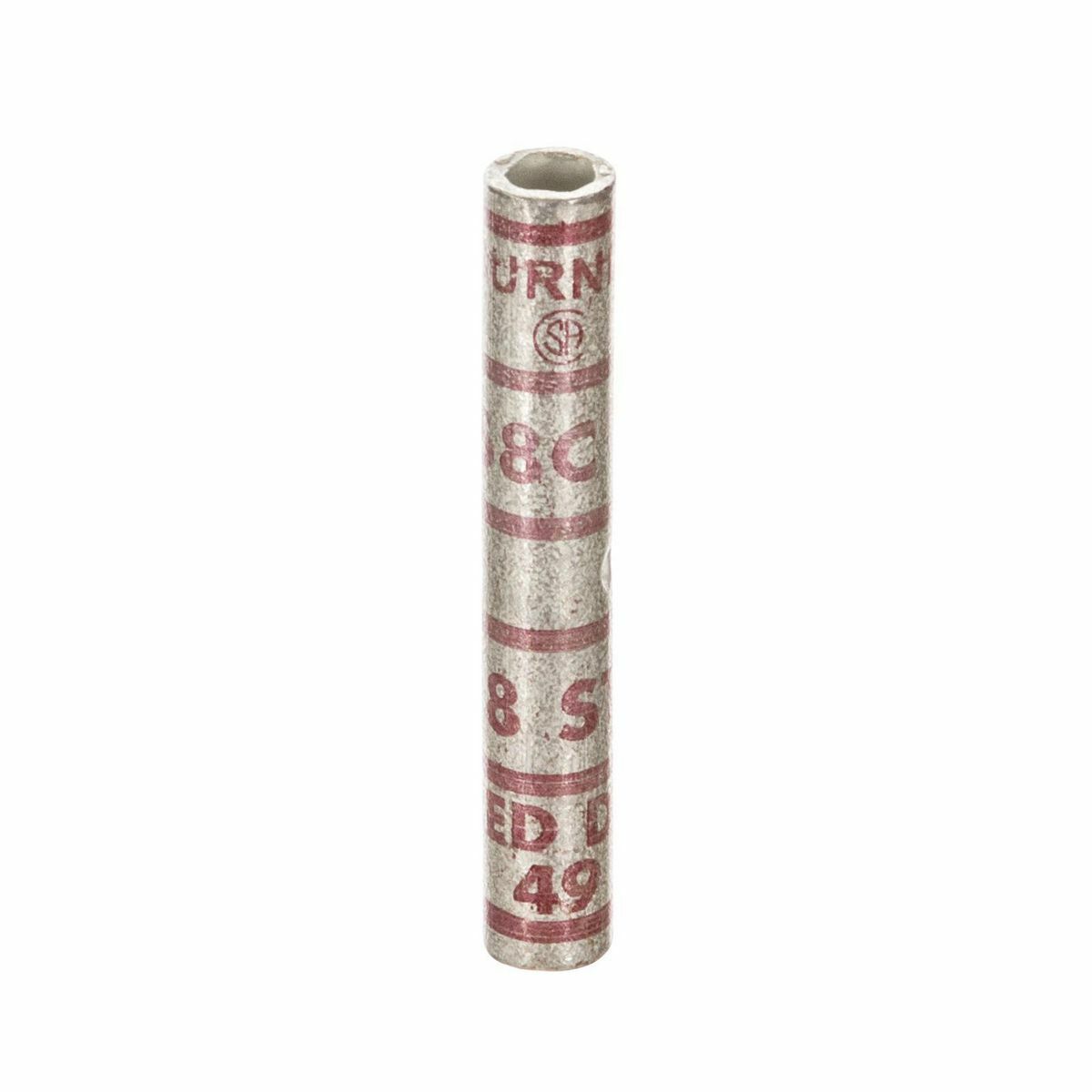 YS8C Type YS Long Barrel Compression Butt Splice, 8 AWG Conductor, 1-3/4 in L, Long Barrel, Copper, Red
