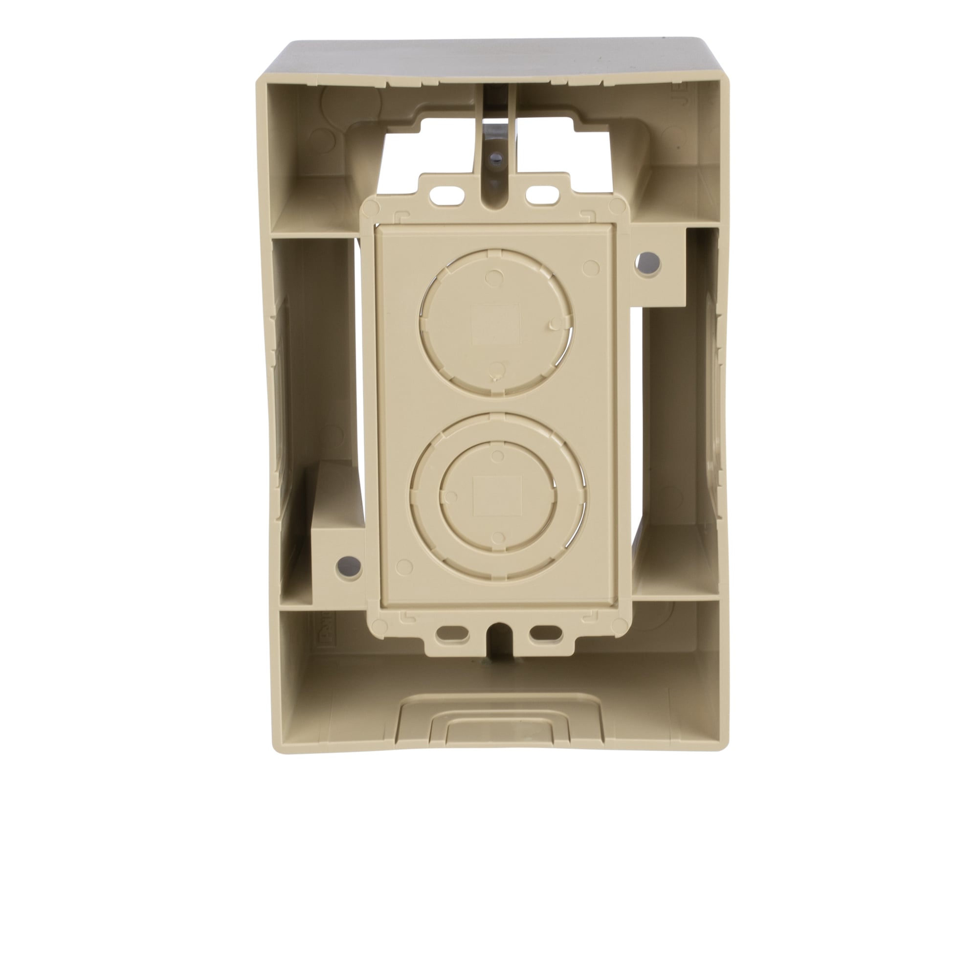 JB1EI-A 1-Gang 1-Piece Low Voltage Outlet Box, 5.09 in L x 3.34 in W x 3/4 in H, ABS, Electric Ivory