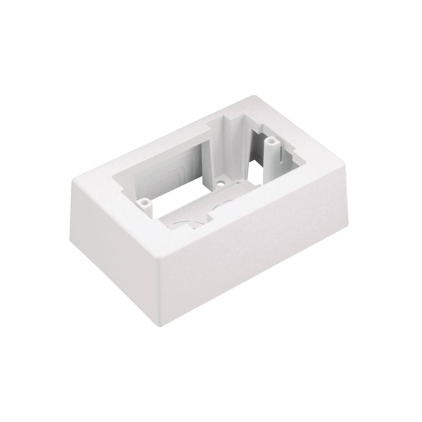 JB1IW-A 1-Piece 1-Gang Low Voltage Outlet Box, 5.09 in L x 3.34 in W x 1-3/4 in H, ABS, Office White