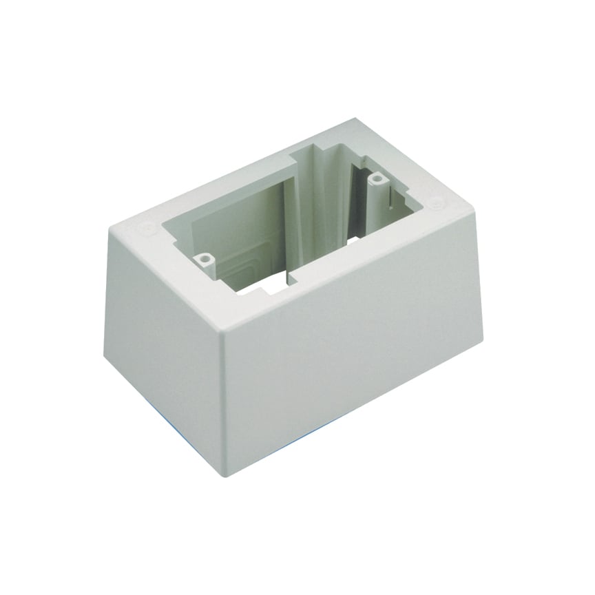 JB1DIW-A 1-Piece 1-Gang Low Voltage Outlet Box, 5.23 in L x 3.48 in W x 2-3/4 in H, ABS, Office White