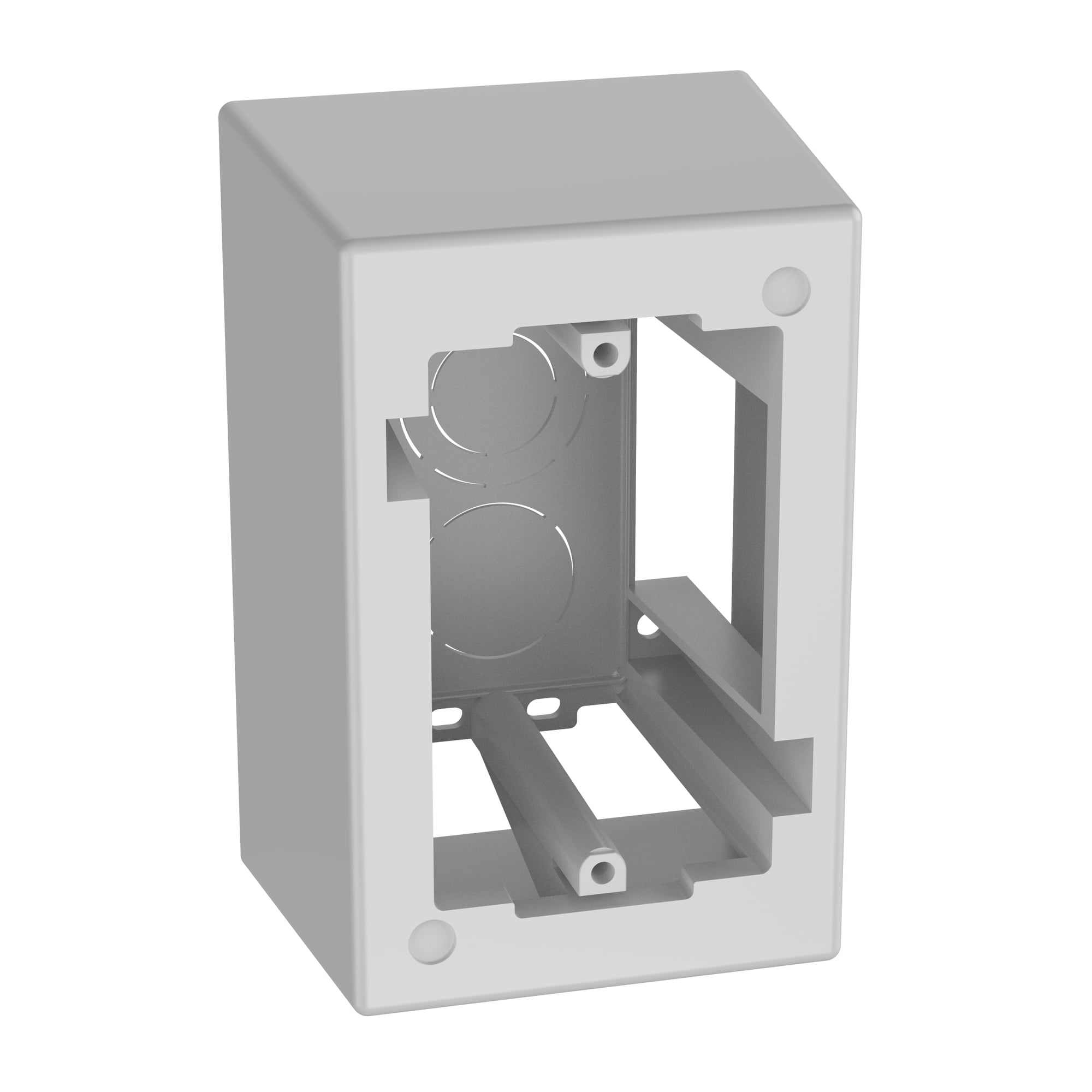 JB1DWH-A 1-Piece 1-Gang Low Voltage Outlet Box, 5.23 in L x 3.48 in W x 2-3/4 in H, ABS, White