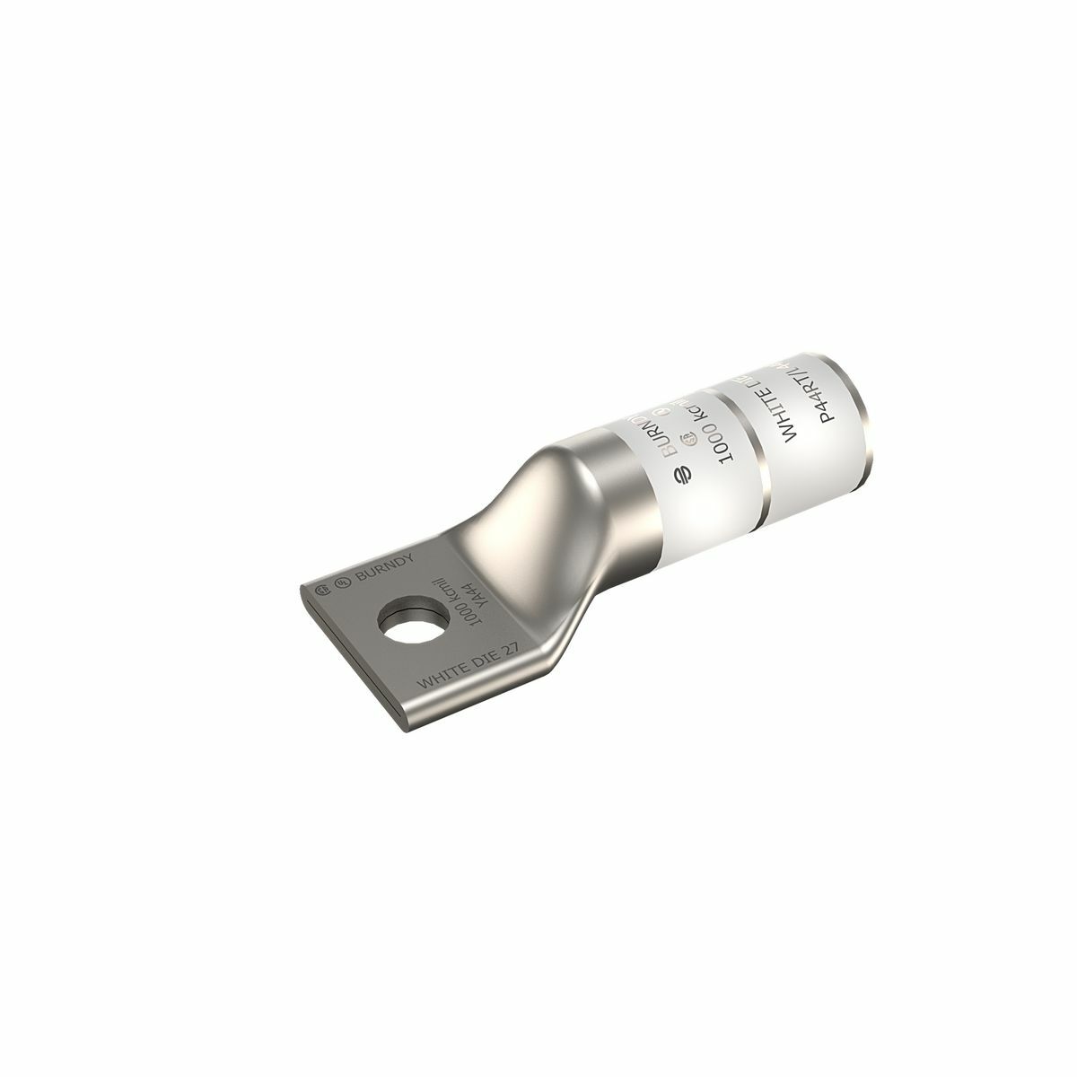 YA44 YA Series 1-Hole Non-Insulated Compression Lug, 1000 kcmil Stranded Copper Conductor, Die Code: 27, 5/8 in Stud, Tin Plated Copper