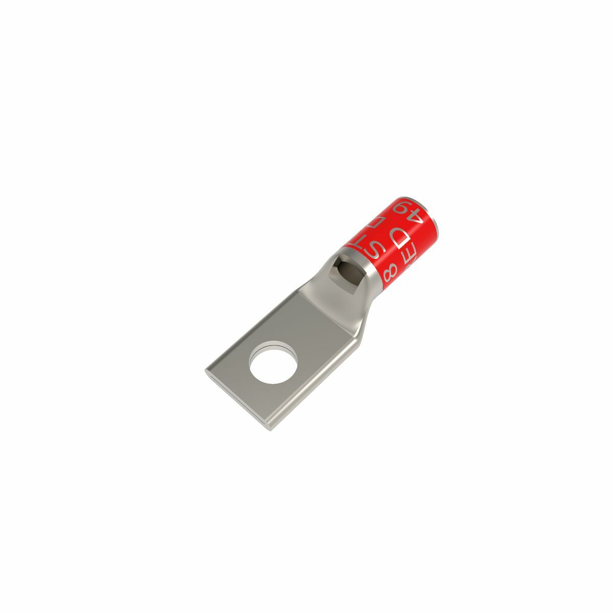 YA8CLBOX YA-L 1-Hole Compression Lug With Inspection Window, 8 to 6 AWG Flexible/Solid/Stranded Copper Conductor, Die Code: 49, #8 to 10 Stud, Copper