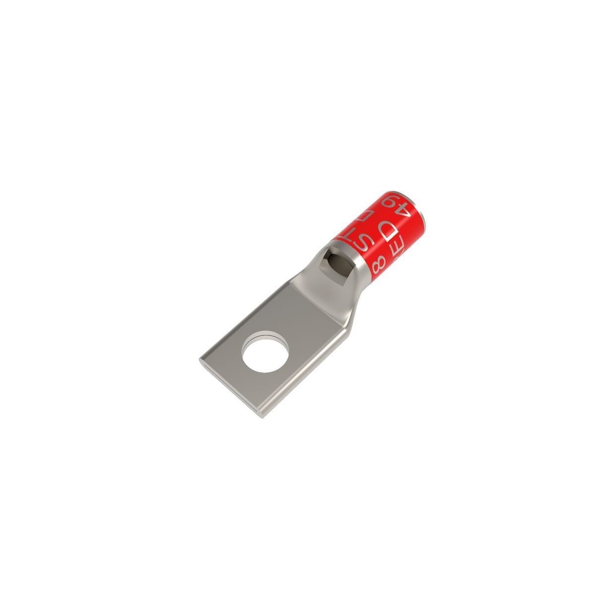 YA8CL2BOX YA-L 1-Hole Compression Lug With Inspection Window, 8 to 6 AWG Flexible/Solid/Stranded Copper Conductor, Die Code: 49, 5/16 in Stud, Copper